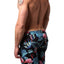 Distortion Black Flamingo Print Swim Short