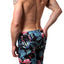 Distortion Black Flamingo Print Swim Short