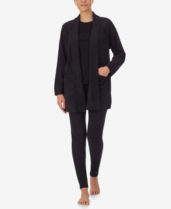 Dkny 2pc Fleece Pajama Set Black thumbnail 1
