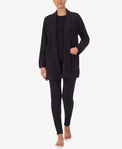 Dkny 2pc Fleece Pajama Set Black thumbnail 1