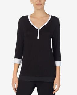 Dkny Colorblocked Pajama Top Black thumbnail 1