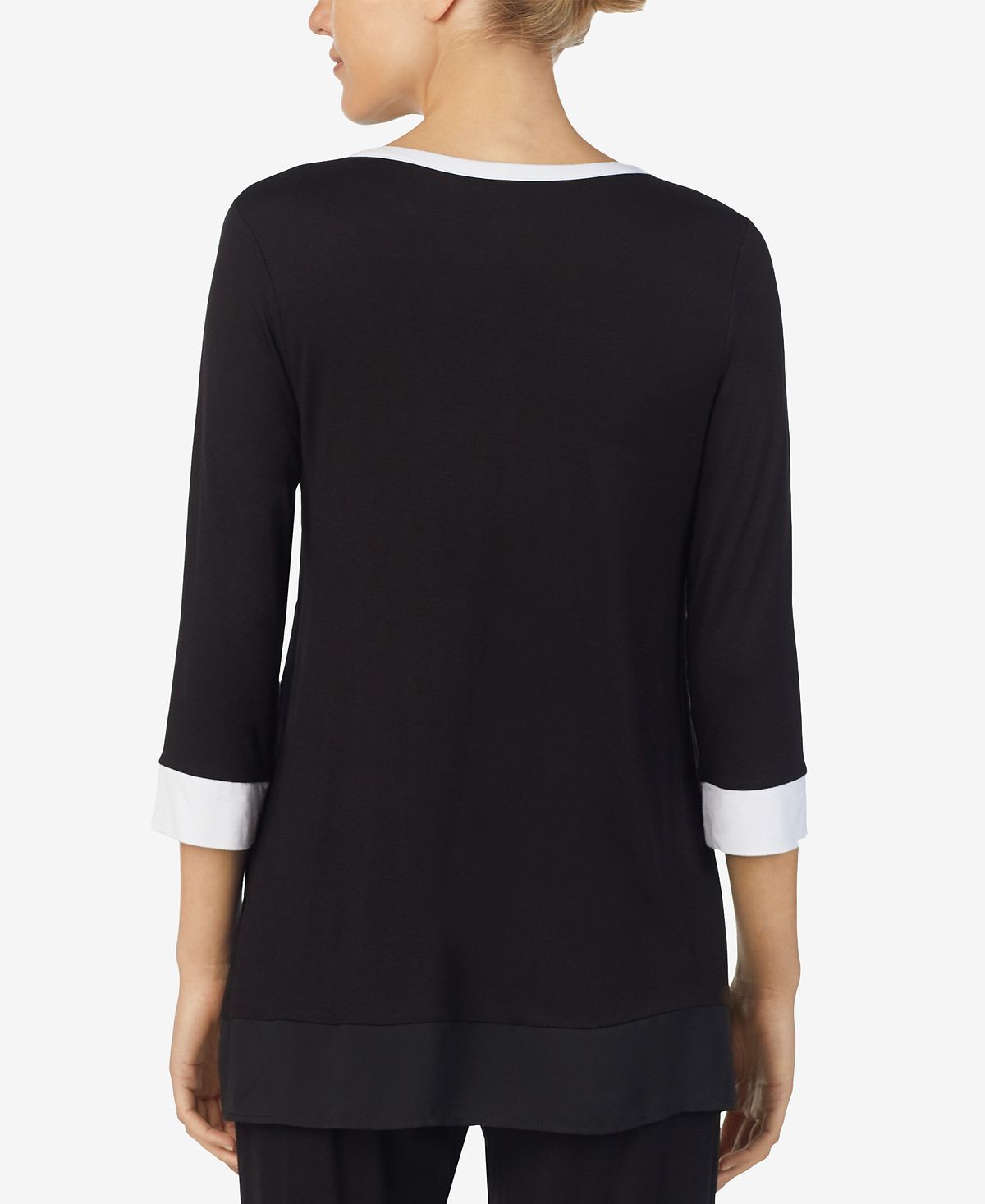 Dkny Colorblocked Pajama Top Black