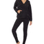 Dkny Kangaroo Pocket Hoodie And Sleek Legging Pajama Set Black