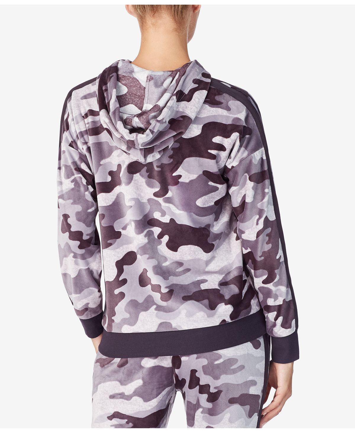 Dkny Lux Plush Hoodie Grey Print