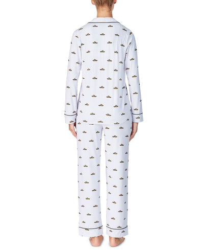Dkny Wo Printed Jersey Shirt & Pants Pajamas Set Wht Stp