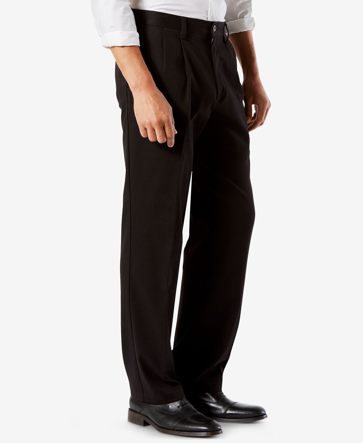 Dockers Big & Tall Easy Classic Pleated Fit Khaki Stretch Pants Black