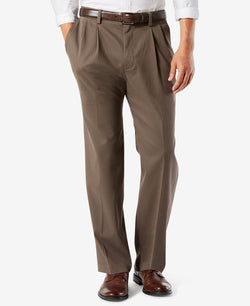 Dockers Big & Tall Easy Classic Pleated Fit Khaki Stretch Pants Medium Brown thumbnail 1