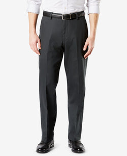 Dockers Signature Lux Cotton Relaxed Fit Creased Stretch Khaki Pants Steelhead thumbnail 1
