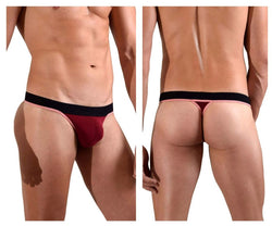Doreanse Men's Underwear 1012-BRD Borderline Thongs Color Bordeaux thumbnail 1