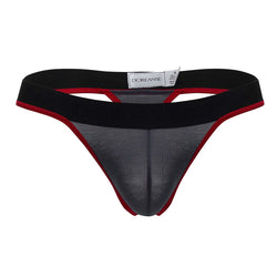 Doreanse Men's Underwear 1012-CHR Borderline Thongs Color Charcoal thumbnail 4