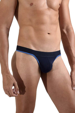 Doreanse Men's Underwear 1012-NVY Borderline Thongs Color Navy thumbnail 2