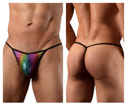 Doreanse Men's Underwear 1300-RBW Disco Thongs Color Rainbow thumbnail 1