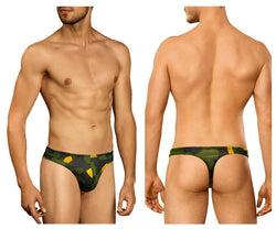 Doreanse Men's Underwear 1303-PRN Camosaic Thong Color Green thumbnail 1