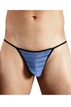 Doreanse Men's Underwear 1306-BLU Mesh G-String Thong Color Blue thumbnail 2