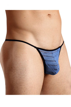 Doreanse Men's Underwear 1306-BLU Mesh G-String Thong Color Blue thumbnail 4