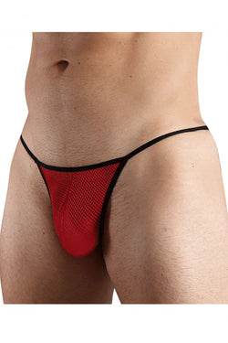 Doreanse Men's Underwear 1306-RED Mesh G-String Thong Color Red thumbnail 2