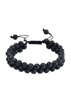 Double Layer Black Lava Stone Adjustable Healing Bracelet thumbnail 1