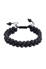 Double Layer Black Lava Stone Adjustable Healing Bracelet