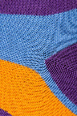 Drake & Hutch Blue/Orange/Purple Multi Stripe Unisex Crew Socks thumbnail 3