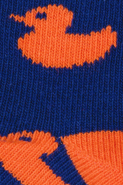 Drake & Hutch Blue/Orange 'Rubber Duckie' Unisex Crew Socks thumbnail 3