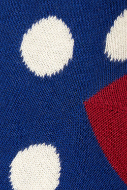 Drake & Hutch Blue Polka Unisex Crew Socks thumbnail 3