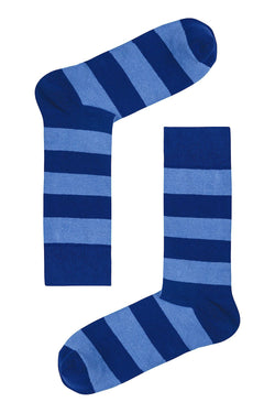Drake & Hutch Blue/Sky Candy Stripe Unisex Crew Socks thumbnail 1