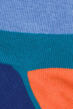 Drake & Hutch Blue/Teal/Orange Multi-Stripe Unisex Crew Socks thumbnail 3