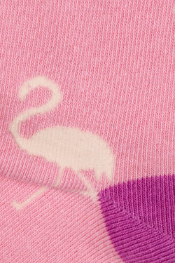 Drake & Hutch Pink 'Funky Flamingo' Unisex Crew Socks thumbnail 3