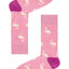 Drake & Hutch Pink 'Funky Flamingo' Unisex Crew Socks