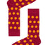 Drake & Hutch Red/Orange Polka Unisex Crew Socks