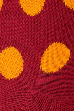 Drake & Hutch Red/Orange Polka Unisex Crew Socks thumbnail 3