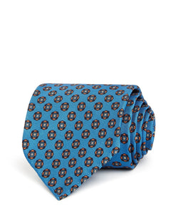 Drake's Circle Medallion Silk Classic Tie Blue thumbnail 1