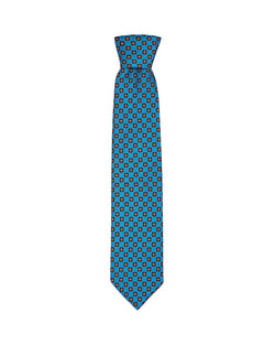 Drake's Circle Medallion Silk Classic Tie Blue thumbnail 2