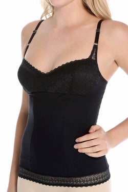 DuMi Shapewear Black Light-Control Long-Torso Contouring Balconette Bra Camisole thumbnail 2