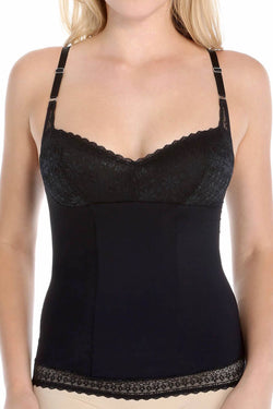 DuMi Shapewear Black Light-Control Long-Torso Contouring Balconette Bra Camisole thumbnail 1