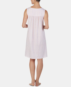 Eileen West Lace-trim Cotton Knit Nightgown Pink Geo thumbnail 2