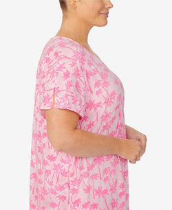 Ellen Tracy Wo Plus Short Sleeve Lounger Pink Novel thumbnail 4