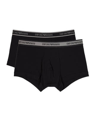 Emporio Armani Black 2-Pack Cotton Stretch Trunks