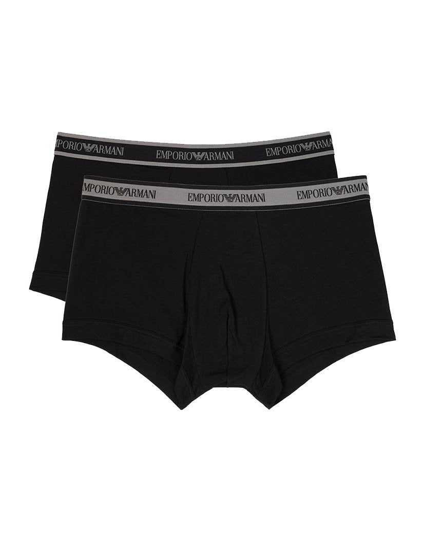 Emporio Armani Black 2-Pack Cotton Stretch Trunks