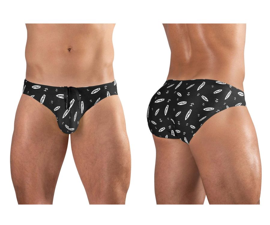 ErgoWear Men's active and swimwear EW1766 X4D SW Swim Briefs Color Black-White