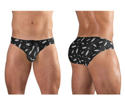 ErgoWear Men's active and swimwear EW1766 X4D SW Swim Briefs Color Black-White thumbnail 1