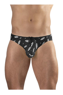 ErgoWear Men's active and swimwear EW1766 X4D SW Swim Briefs Color Black-White thumbnail 2