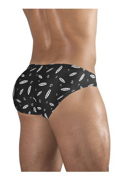 ErgoWear Men's active and swimwear EW1766 X4D SW Swim Briefs Color Black-White thumbnail 3