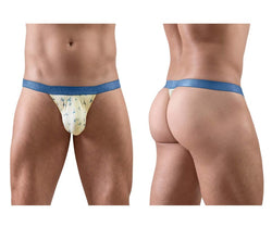 ErgoWear Men's Underwear EW1768 SLK SE G-String Color Vanilla-Birds thumbnail 1