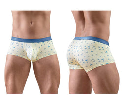 ErgoWear Men's Underwear EW1770 SLK SE Trunks Color Vanilla-Birds thumbnail 1