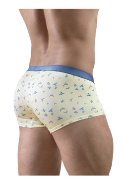 ErgoWear Men's Underwear EW1770 SLK SE Trunks Color Vanilla-Birds thumbnail 3