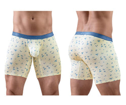 ErgoWear Men's Underwear EW1771 SLK SE Boxer Briefs Color Vanilla-Birds thumbnail 1