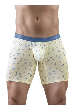 ErgoWear Men's Underwear EW1771 SLK SE Boxer Briefs Color Vanilla-Birds thumbnail 2