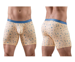 ErgoWear Men's Underwear EW1775 SLK SE Boxer Briefs Color Peach-Birds thumbnail 1