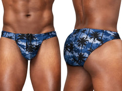 ErgoWear Men's active and swimwear EW1824 FEEL SW Swim Bikini Color Dark Blue-Palms thumbnail 1